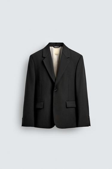 LIMITED EDITION WOOL AND VISCOSE SUIT BLAZER - Black by Zara