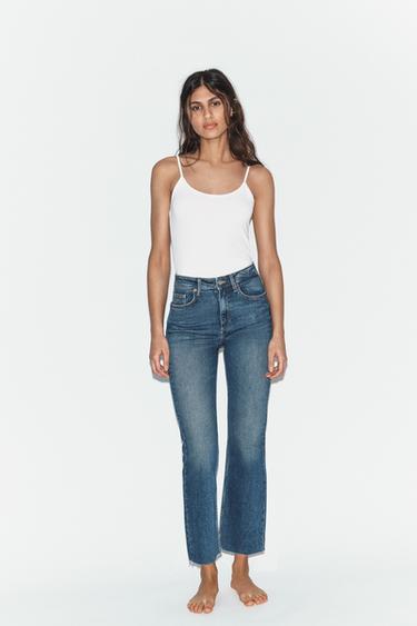 TRF CROPPED FLARE HIGH-WAIST JEANS - Blue by Zara