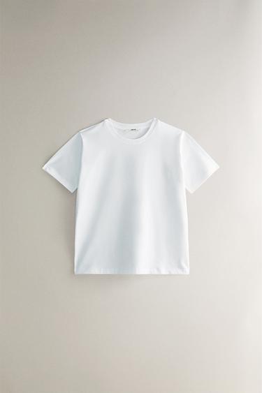 SHORT SLEEVE COTTON T-SHIRT - White by Zara - Image 0