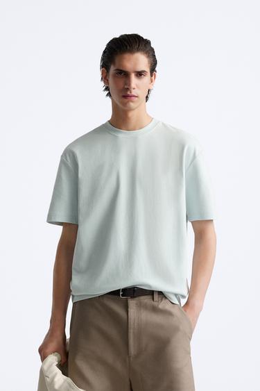 BASIC REGULAR FIT T-SHIRT - Sky blue by Zara