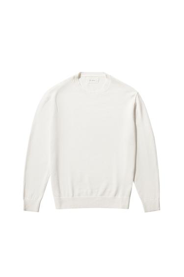 COTTON-HEMP SWEATER - Oyster-white by Zara