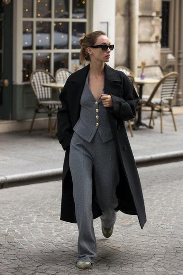 SOFT TOUCH PALAZZO TROUSERS - Mid-grey by Zara