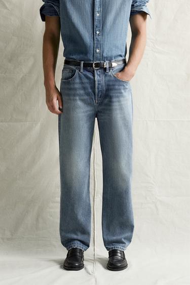 RELAXED ANKLE FIT JEANS - Mid-blue by Zara