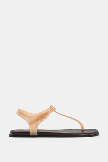 JELLY TOE POST SANDALS - Dark tan by Zara