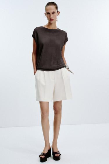 SLEEVELESS RIB KNIT TOP - Brown by Zara - Image 0
