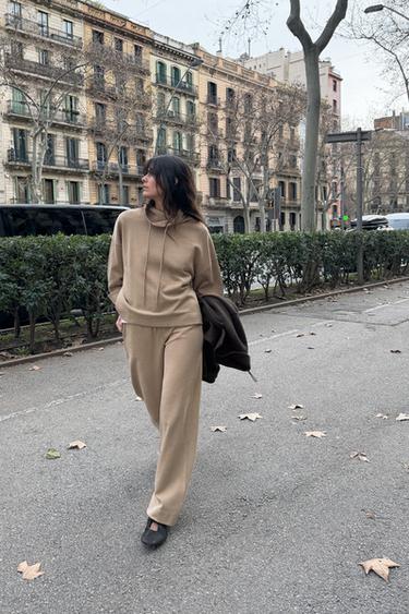 WASHED-EFFECT INTERLOCK SWEATSHIRT - Mink by Zara