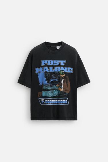 POST MALONE™ GRAPHIC T-SHIRT - Anthracite grey by Zara