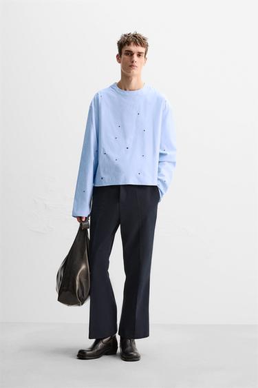 LIMITED EDITION FLARE FIT TROUSERS - Blue by Zara - Image 0