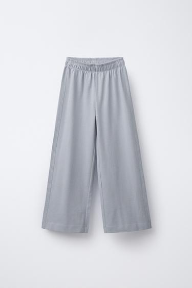 HEAVY WEIGHT WIDE-LEG TROUSERS - Grey by Zara