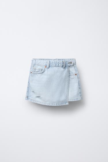 DENIM BERMUDA SKIRT - Light blue by Zara