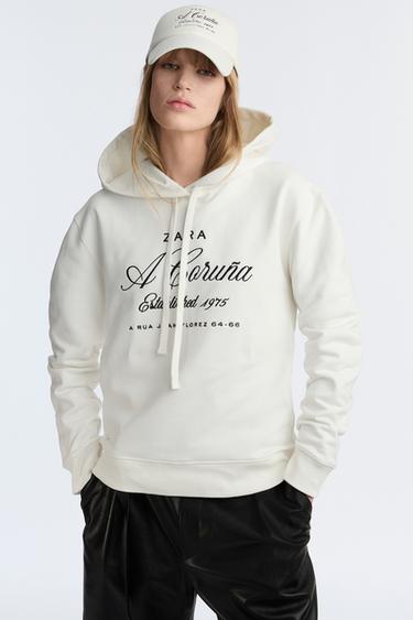 50TH ANNIVERSARY EMBROIDERED HOODIE - Oyster-white by Zara