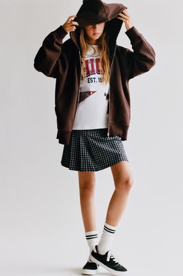 BASIC ZIP HOODIE - Brown by Zara