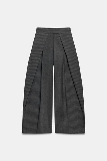 ZW COLLECTION PINSTRIPE DARTED TROUSERS - Grey by Zara