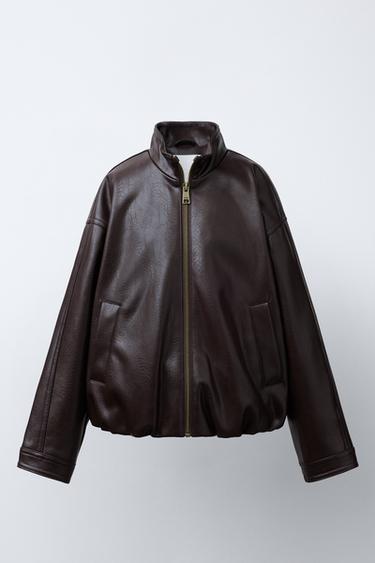 FAUX LEATHER JACKET - Brown by Zara