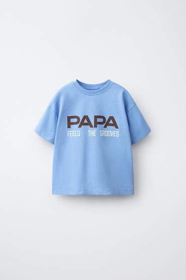 MUM AND DAD PRINT T-SHIRT - Light blue by Zara