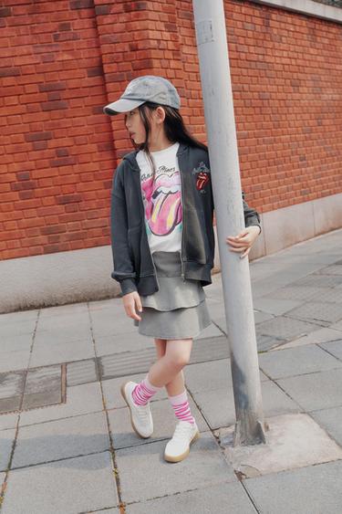 ROLLING STONES © FADED ZIP-UP HOODIE - Anthracite grey by Zara