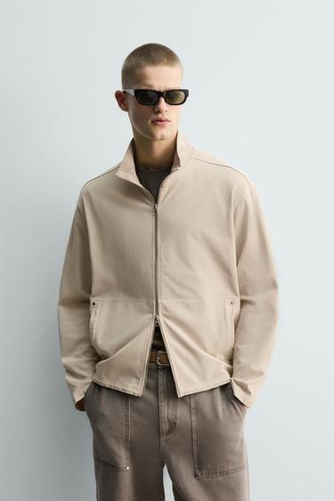 WASHED ZIP-UP SWEATSHIRT - Oyster-white by Zara