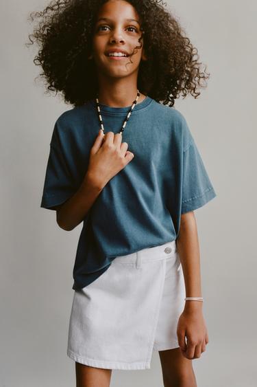 BASIC DENIM BERMUDA SKORT - White by Zara
