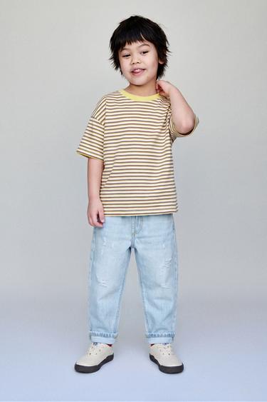 RIPPED LOW BAGGY JEANS - Light blue by Zara