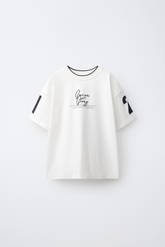 BASEBALL PRINT T-SHIRT - Oyster-white by Zara - Image 0