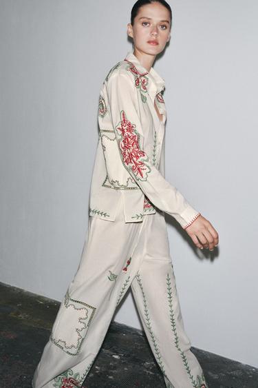 ZW COLLECTION EMBROIDERED TROUSERS - Multicoloured by Zara - Image 0