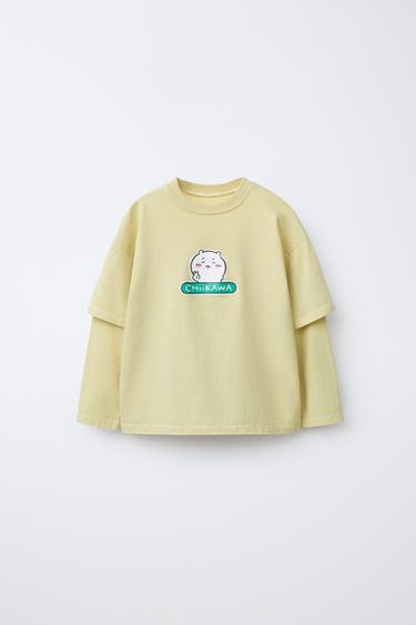 CHIIKAWA DOUBLE-SLEEVE T-SHIRT - Dark yellow by Zara