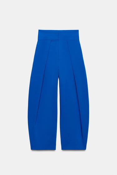 PLEATED BALLOON TROUSERS - Electric blue by Zara