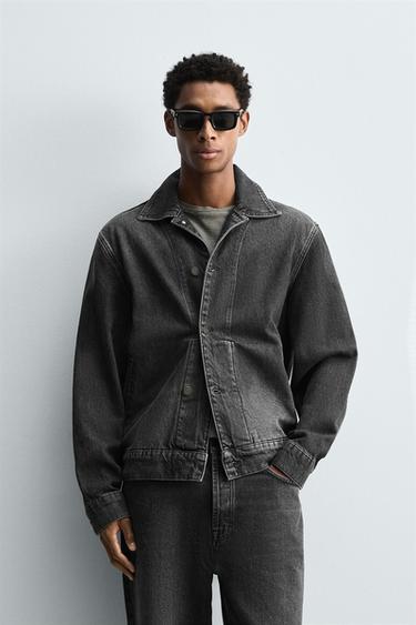 DENIM OVERSHIRT - Charcoal by Zara