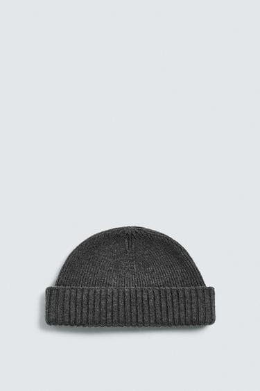SHORT WOOL BLEND BEANIE - Grey by Zara