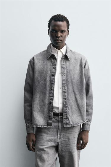WASHED DENIM SHIRT - Grey by Zara
