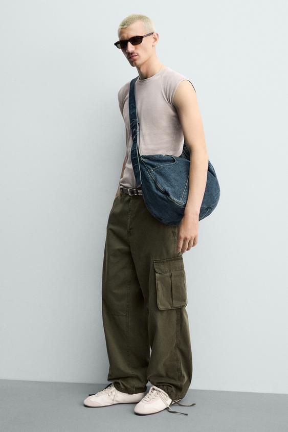 DENIM SHOULDER BAG - Blue by Zara - Image 0