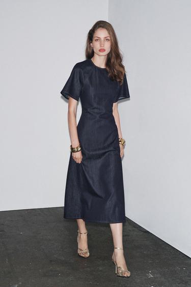 ZW COLLECTION LONG DENIM DRESS - Blue by Zara