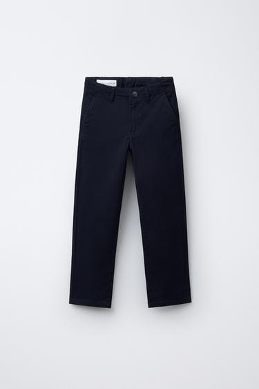 BASIC CHINO TROUSERS - Navy blue by Zara - Image 0
