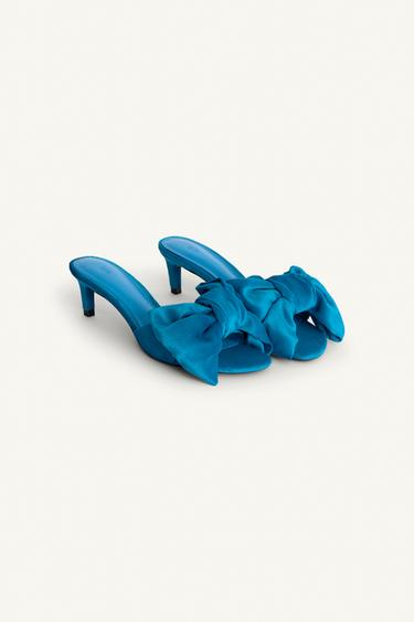 LIMITED EDITION MAXI BOW HEELED SANDALS - Blue by Zara