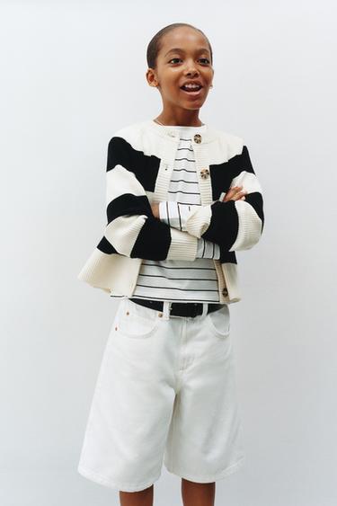 STRIPED KNIT CARDIGAN - striped by Zara