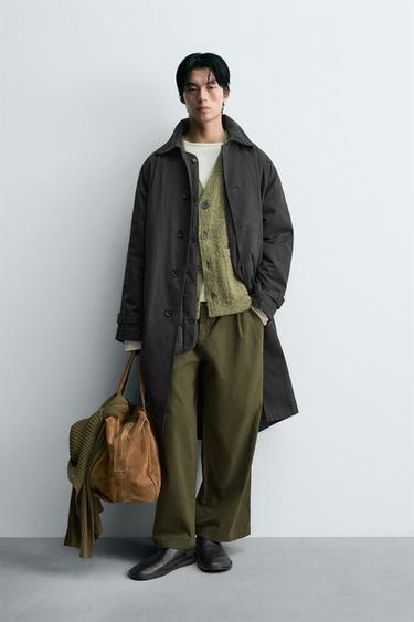 2 IN 1 CONTRAST TRENCH COAT - Black by Zara