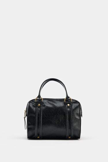SHOULDER BAG WITH METAL DETAILS - Black by Zara