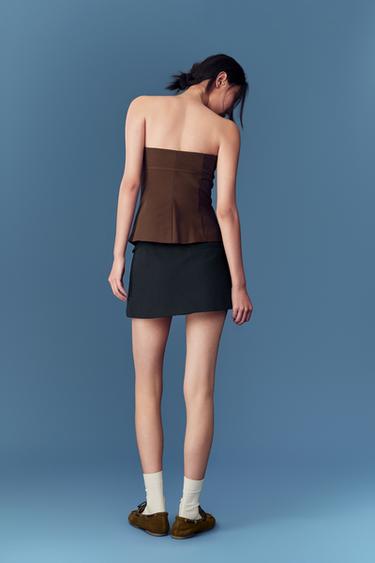 SKORT WITH BELT - Navy blue by Zara