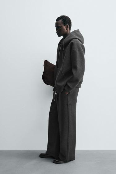 TECHNICAL WIDE-LEG JOGGERS - Dark grey by Zara