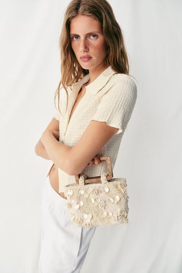 MINI EMBROIDERED BAG - Ecru by Zara
