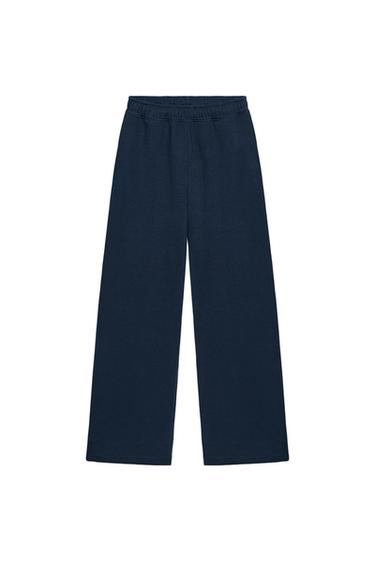 BASIC STRAIGHT PLUSH TROUSERS WITH ADJUSTABLE HEM - Navy blue by Zara