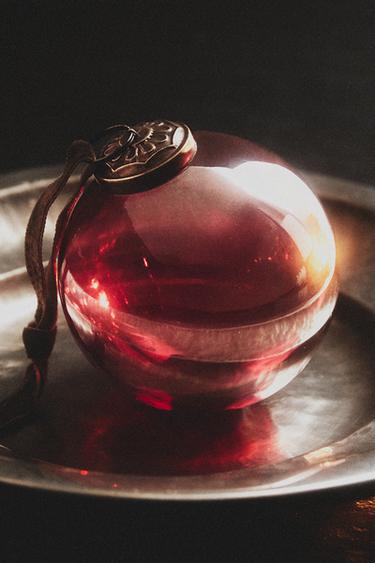 TRANSPARENT BAUBLE CHRISTMAS TREE DECORATION - Red by Zara