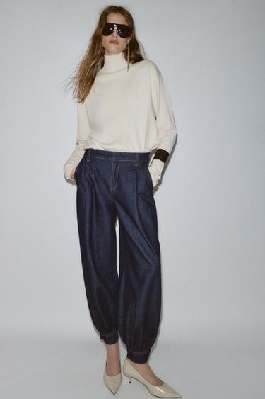 DENIM TROUSERS - Blue by Zara
