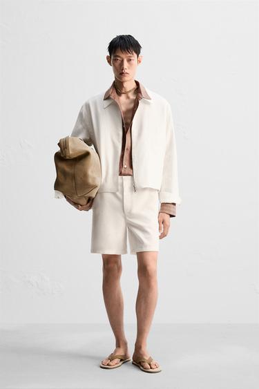 100% LINEN JACKET - White by Zara