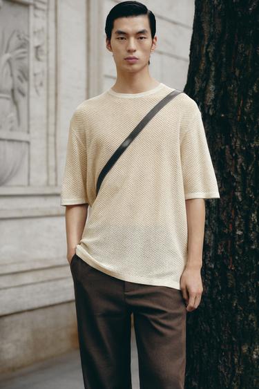 TEXTURED KNIT T-SHIRT - Ecru by Zara