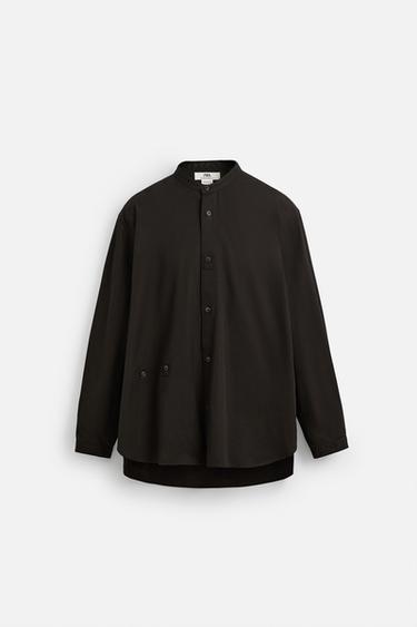LYOCELL - COTTON SHIRT - Dark brown by Zara