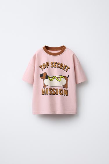 CONTRAST PRINT T-SHIRT - Pink by Zara - Image 0
