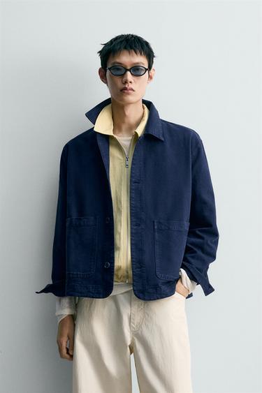 TEXTURED OVERSHIRT WITH POCKETS - Bluish by Zara