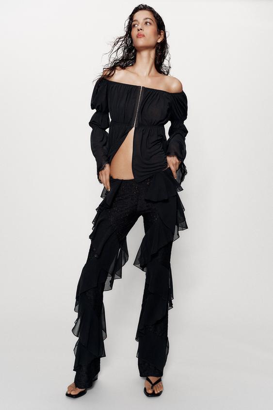 TOP WITH MATCHING LACE - Black by Zara - Image 0