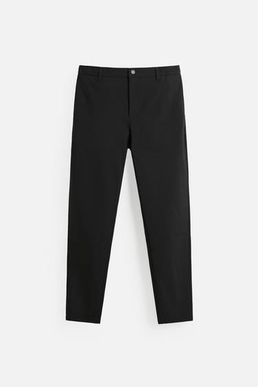 SLIM FIT COMFORT TROUSERS - Black by Zara